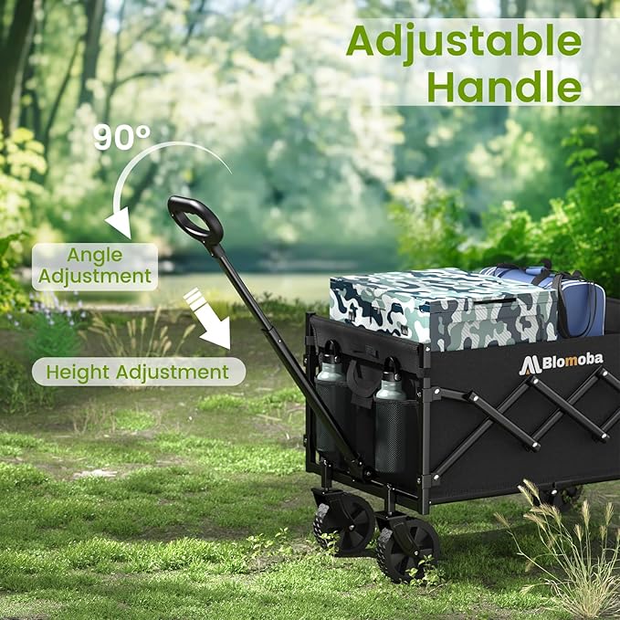 Collapsible Wagon with Wheels, 220 lbs Wagons Carts Foldable Wagon Cart with - Image 5