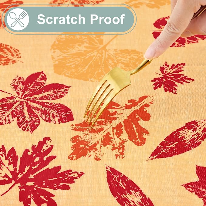 misaya Rectangle Waterproof Vinyl Table Cloth, Wipeable Tablecloth - Image 4