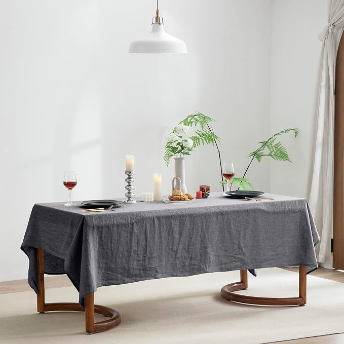 EVERLY 100% Pure Linen Rectangle Tablecloths 60x120Inches - Image 8