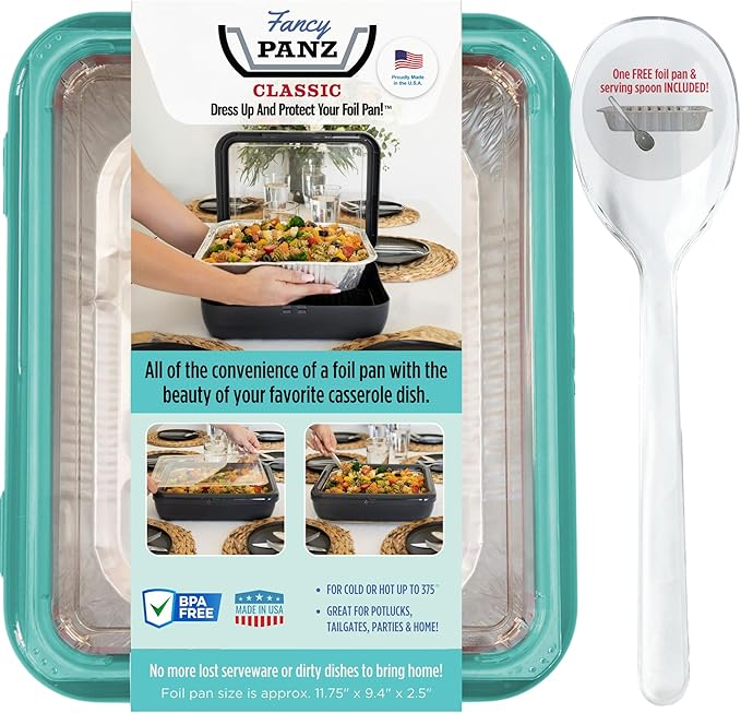 Fancy Panz - Aqua Classic Aluminum Foil Pan Carrier - Elevated Food Serving by FancyPanz