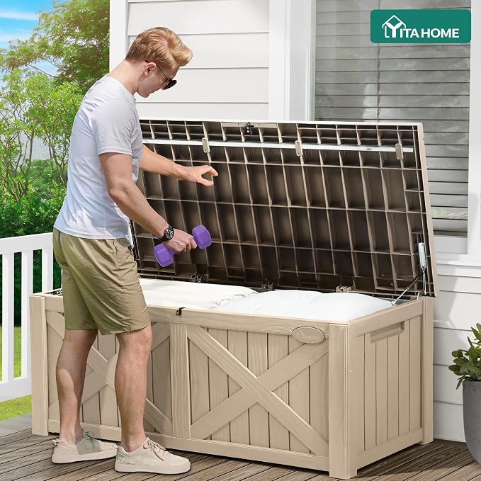 YITAHOME 120 Gallon Large Outdoor Storage Box - Image 4