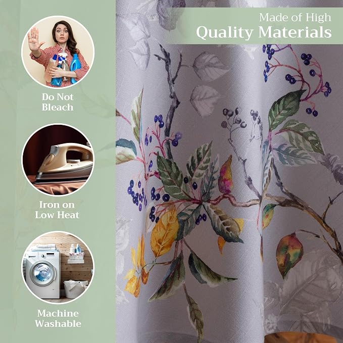 Maison d' Hermine Table Cloth Round Table 100% Cotton 63 Inches Fall Tablecloth - Image 3