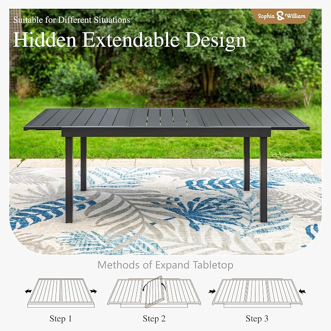 Sophia & William 9 Pieces Patio Dining Set - Image 3
