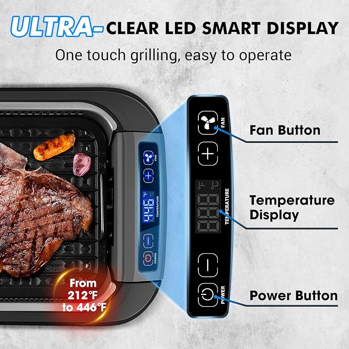 CUSIMAX Smokeless Indoor Grill, 1500W Electric Grill Korean BBQ Grill - Image 4
