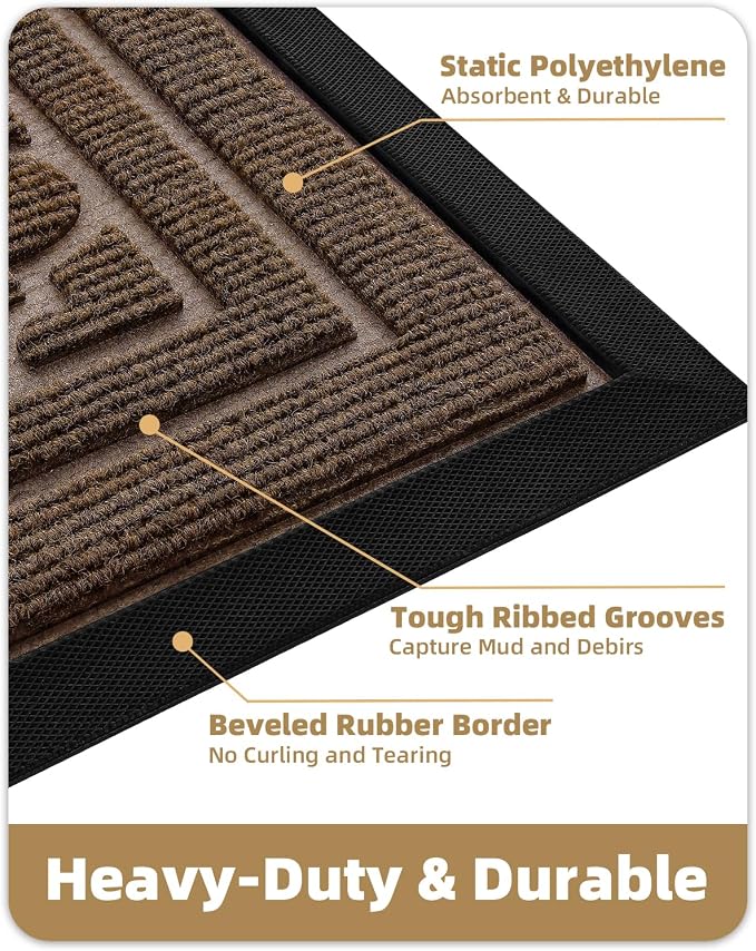 Color&Geometry Large Front Door Mat Outside Entrance, Heavy Duty Non Slip Low - Image 5