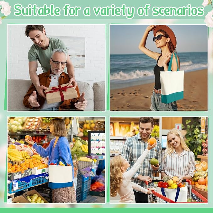 Sanwuta 24 Pcs Canvas Tote Bags Bulk - Image 7