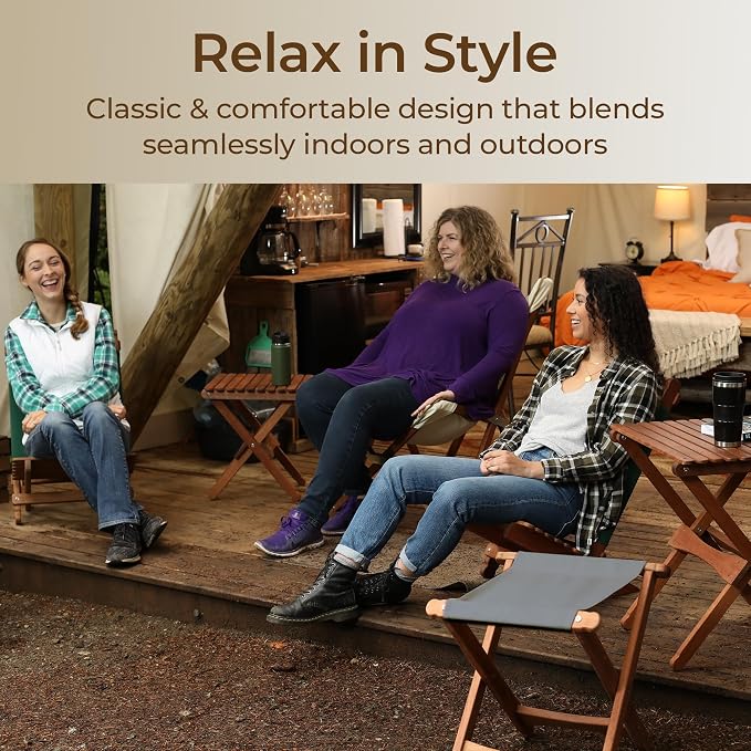 BYER OF MAINE Pangean Folding Stool – Canvas Camp & Wood Camp Stool - Image 5