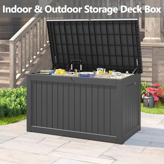 KAMABOKO 230 Gallon Outdoor Storage Box, Resin Deck Boxes Indoor and outdoor - Image 6