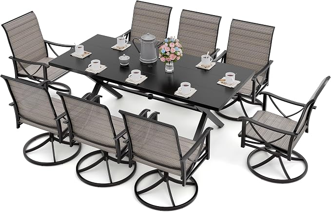 Kurapika 9-Piece Patio Dining Set, Patio Furniture Set - Image 8