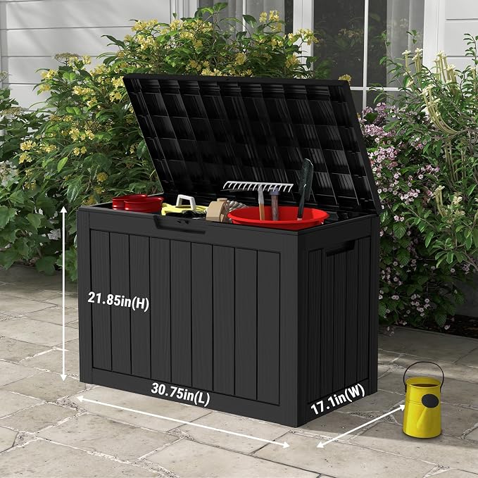 Mars Villa 45 Gallon Deck Box, Resin Outside Storage Box Waterproof - Image 2