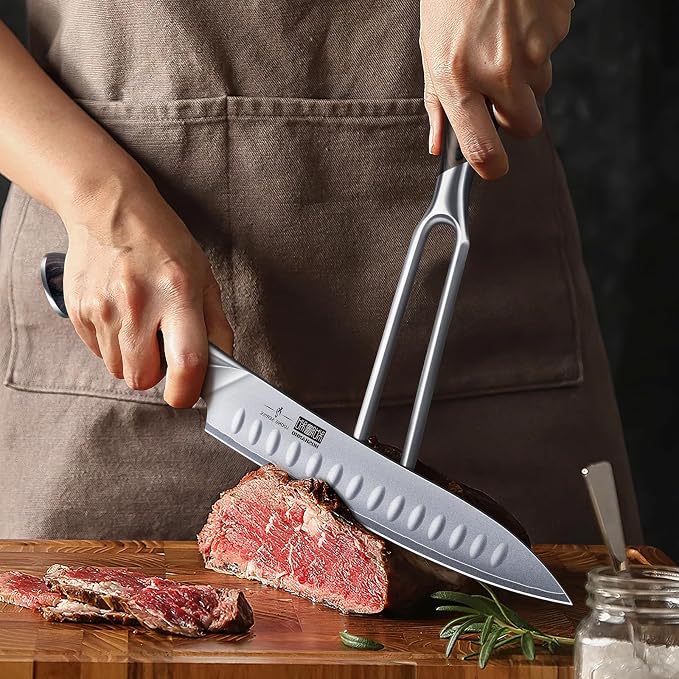 HOSHANHO Meat Fork 7 Inch, Razor Sharp Double-Prong Carving Fork - Image 5