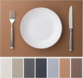 Faux Leather Placemats Set of 4 Vinyl Washable Wipeable Table Mats by BAROYAL