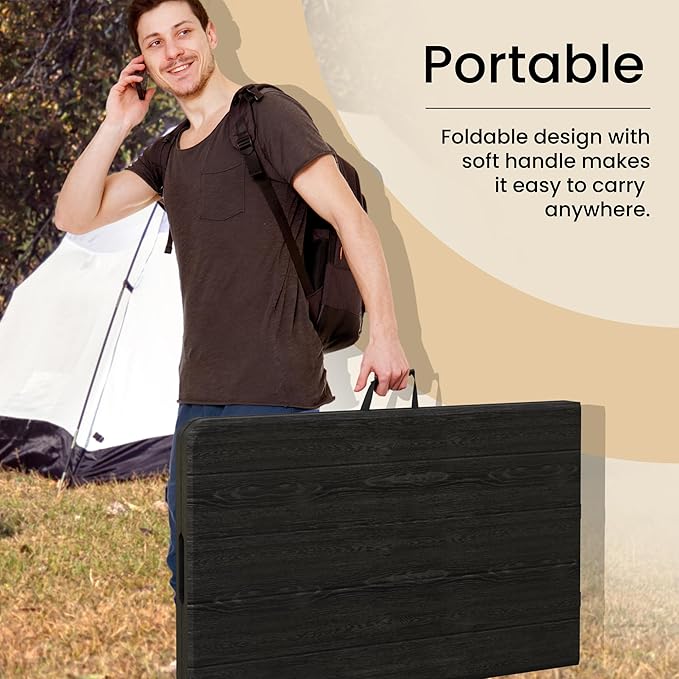 8 Feet Foldable Table with Built in Handle & Steel Legs | Heavy Duty Portable | - Image 6