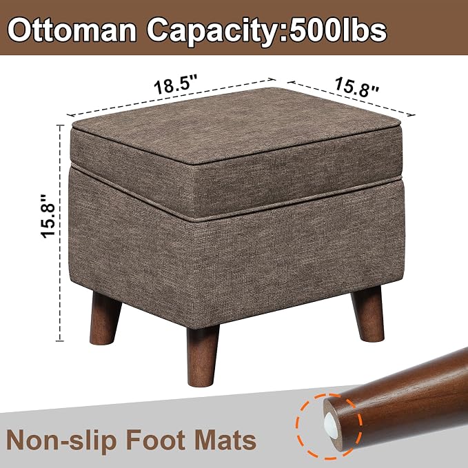 Storage Ottoman with Adjustable Cover, Soft Step Stool, Footrest and Seat - Image 3