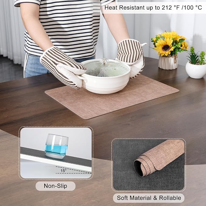 Myir JUN Placemats Dual Sided, Faux Leather Place Mats Set of 8 Indoor Placemats - Image 5