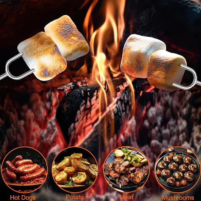 30 Pack Smores Sticks Kit, 32 Inch Marshmallow Roasting Sticks - Image 5