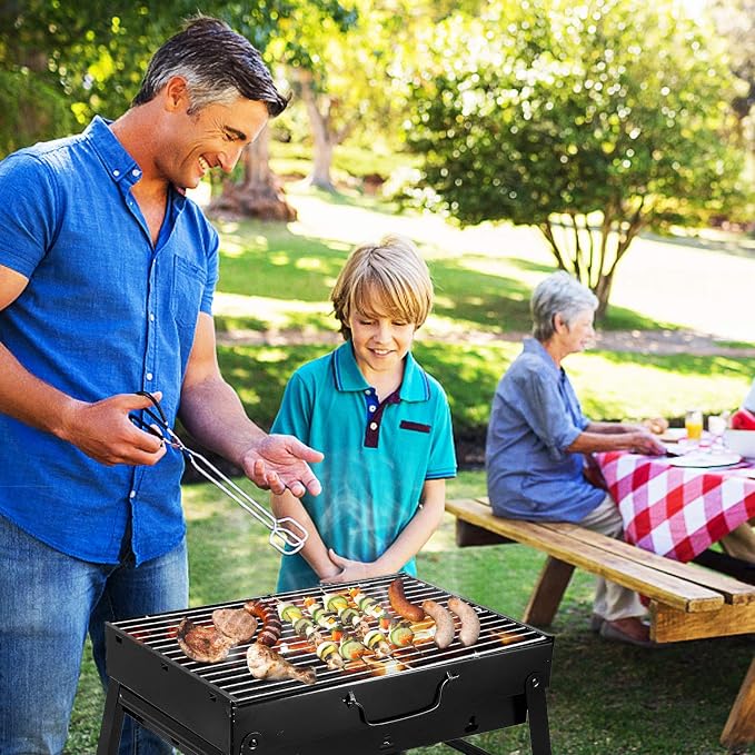 Folding Portable Barbecue Charcoal Grill, Barbecue Desk Tabletop Outdoor - Image 3