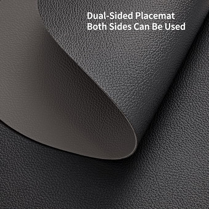 Myir JUN Placemats, Dual-Sided Placemats Waterproof Faux Leather Placemats Set - Image 3