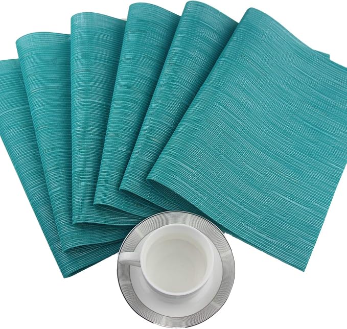 Vinyl Placemats, Washable Table Mats Easy to Clean Woven Placemats - Image 3