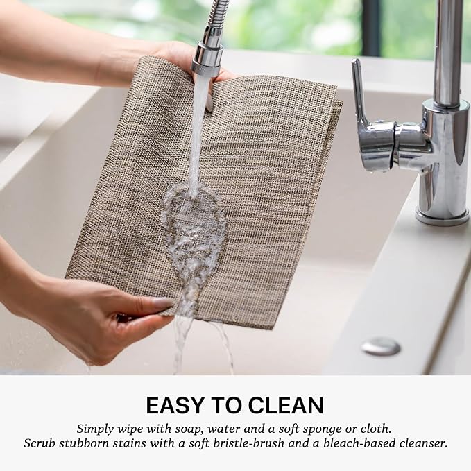 LEXMORE Placemats Set of 4 Vinyl/Plastic Woven Place Mats - Image 4