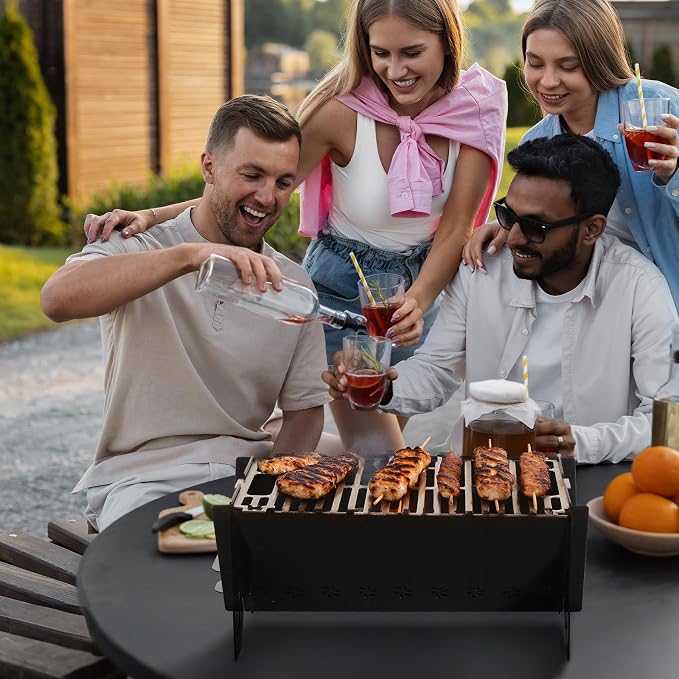 Lineslife 16 Inch Portable Camping Campfire Grill, Heavy Duty Charcoal BBQ - Image 9