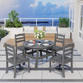 Pamapic 5 PCS Round Outdoor Dining Set, HDPE Outdoor Table and Chairs by Pamapic
