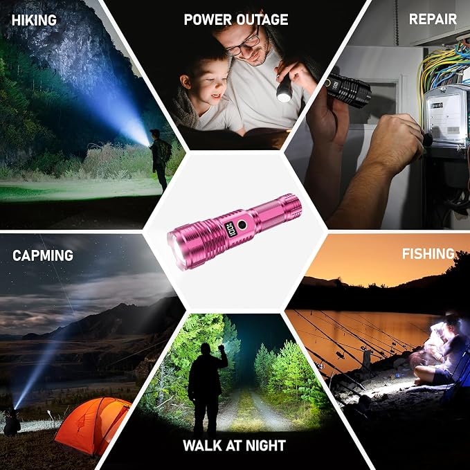 Flashlights High Lumens Rechargeable, LED Super Bright Flash Light Long Beam - Image 8