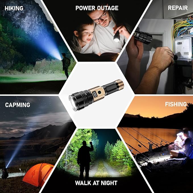 Flashlights High Lumens Rechargeable, LED Super Bright Flash Light Long Beam - Image 8
