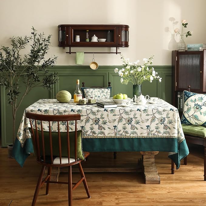 patdrea Designer Green Linen Table Cloth - Image 2
