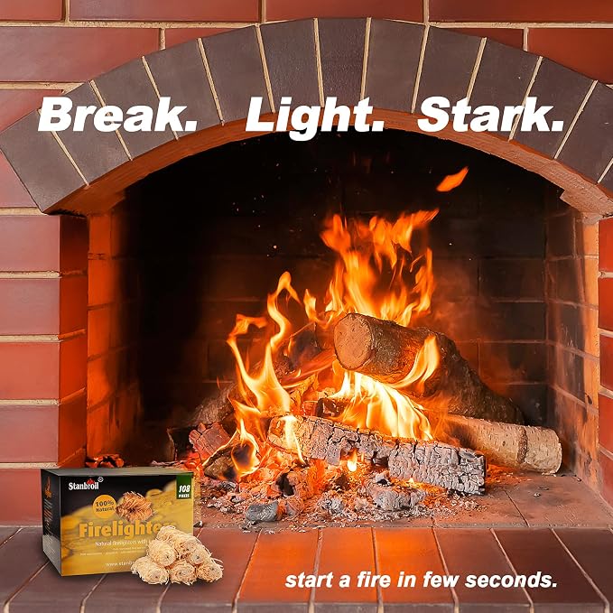 Stanbroil 108 pcs Fire Starters, Natural Charcoal Fire Starters Super Fast - Image 5
