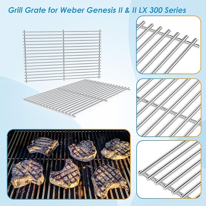 66802 18.75" Grill Grates for Weber GS4 Genesis II 300 Genesis II LX 300 Series - Image 3