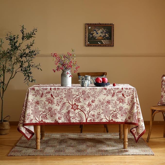 ISAENNE Designer French Linen Small Square Tablecloth, Durable Home Decor - Image 2