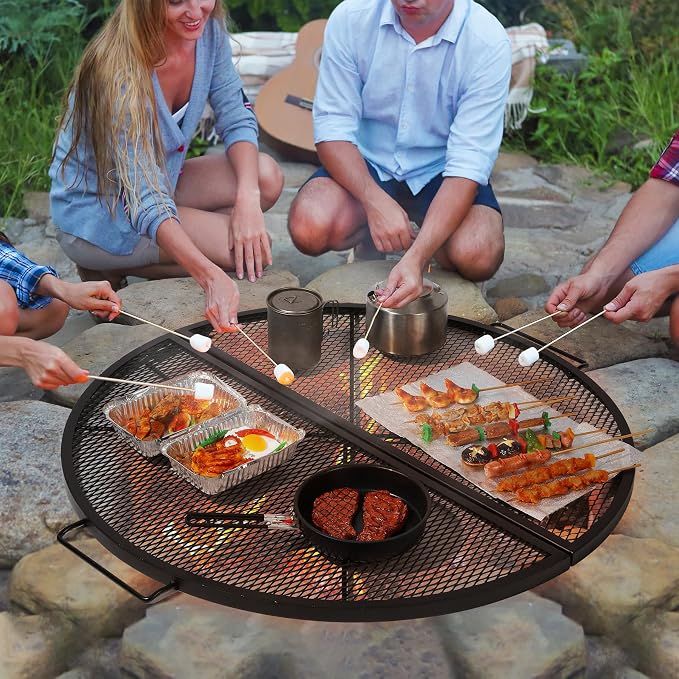 REDCAMP Foldable Fire Pit Cooking Grill Grate, Portable X-Marks Heavy Duty - Image 7
