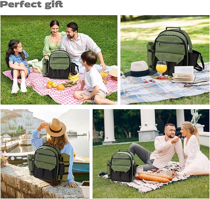 22L Insulated Picnic Basket Leak Proof Picnic Backpack - Image 6