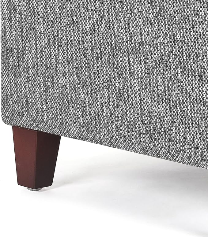 Adeco 17" Square Ottoman with Storage, Small Blue Storage Ottoman Foot Rest - Image 7