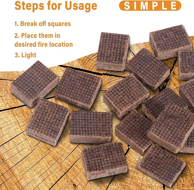 HGD Fire Starter, 64 Mini Square, Natural Fire Starters - Image 5