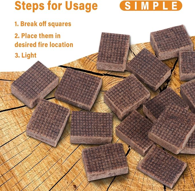 HGD Fire Starter, 128 Mini Square, Natural Fire Starters - Image 6