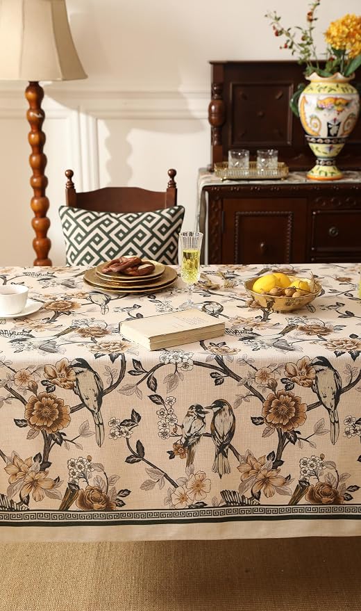 ISAENNE Designer Vintage Linen Small Table Cloth - Image 4
