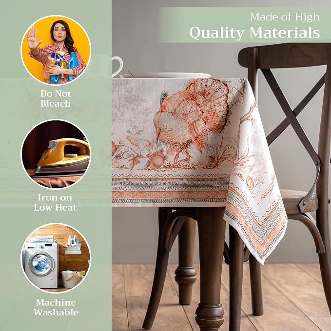 Maison d' Hermine Table Cloth Rectangle Table 100% Cotton 60 x 108 Inches Fall - Image 3