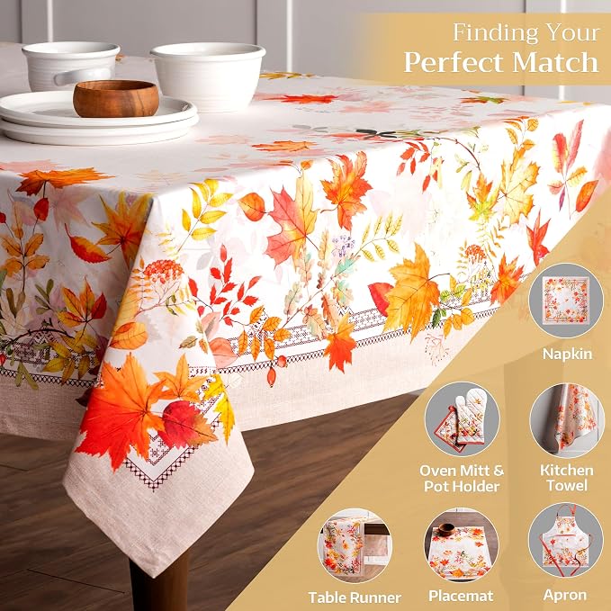 Maison d' Hermine Table Cloth Square Table 100% Cotton 60 x 60 Inches Fall - Image 5
