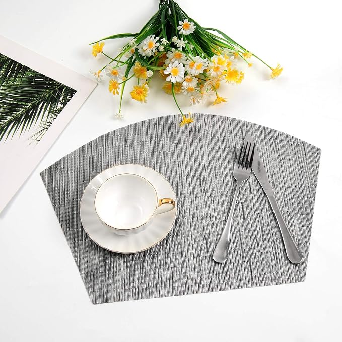 SHACOS Small Round Table Placemats Set of 4 Wedge Placemats Heat Resistant - Image 8