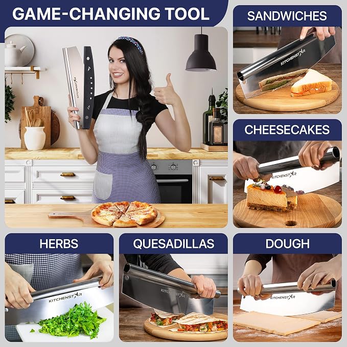 KitchenStar 12-Inch Pizza Cutter Rocker Blade - Image 7