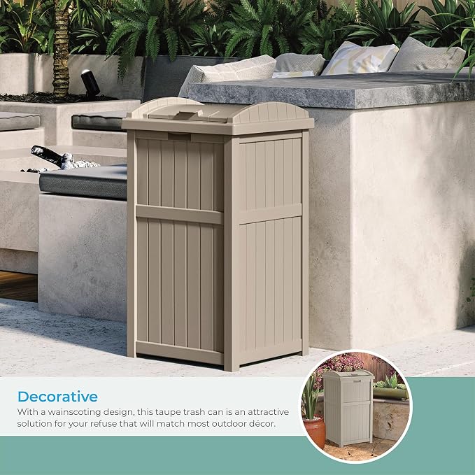 Suncast Hideaway Outdoor Trash Can - Image 7