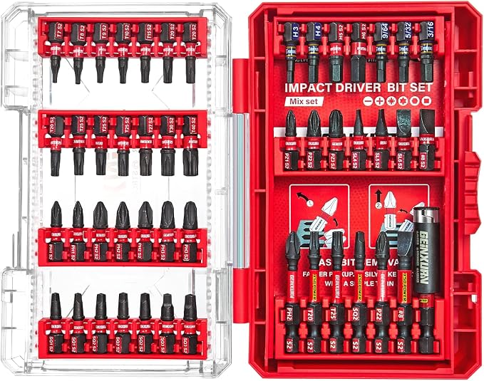 49Pieces Impact Screwdriver Bits Set, Magnetic S2 Steel by GEINXURN