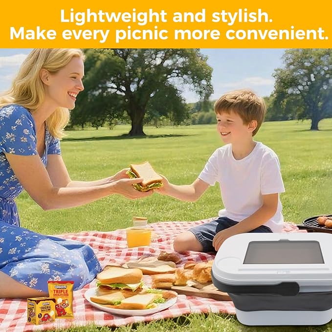 Picnic Basket for 2 Person, Foldable Bucket - Image 2