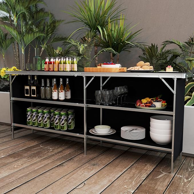 Giantex 81" Extra Long Portable Bar Table - Image 2