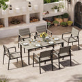 Outdoor Dining Set for 6, Patio Table and Chairs Set by Oasbira