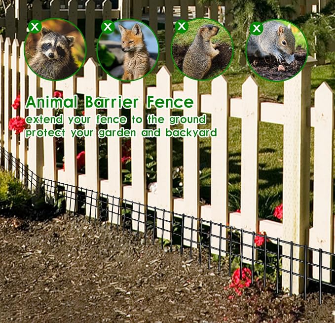 24x15-inch No Dig Animal Barrier Fence, 10 Pack Black Dig Protective Fence - Image 2