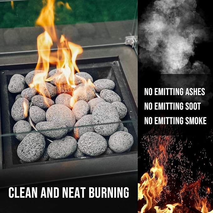 Skyflame Black Natural Tumbled Stones Round Lava Rock Pebbles - Image 4