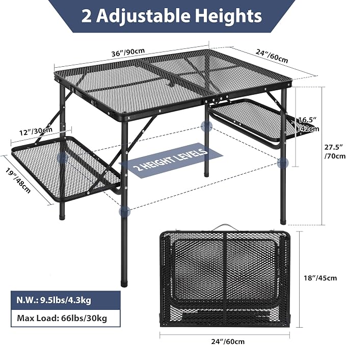 REDCAMP 36x24 Folding Grill Table - Image 3